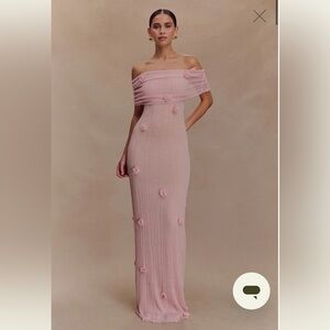 Brynn Orchid Knit Maxi Dress - Pastel Pink